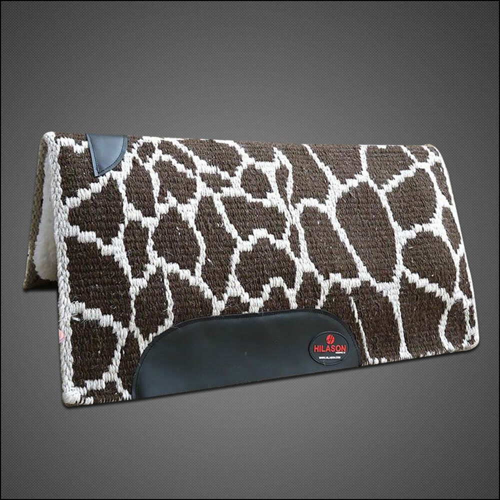 C--GEL MADE IN USA HILASON WESTERN WOOL GEL SADDLE BLANKET PAD BROWN WHITE GIRAF C--GEL MADE IN USA HILASON WESTERN WOOL GEL SADDLE BLANKET PAD BROWN WHITE GIRAF