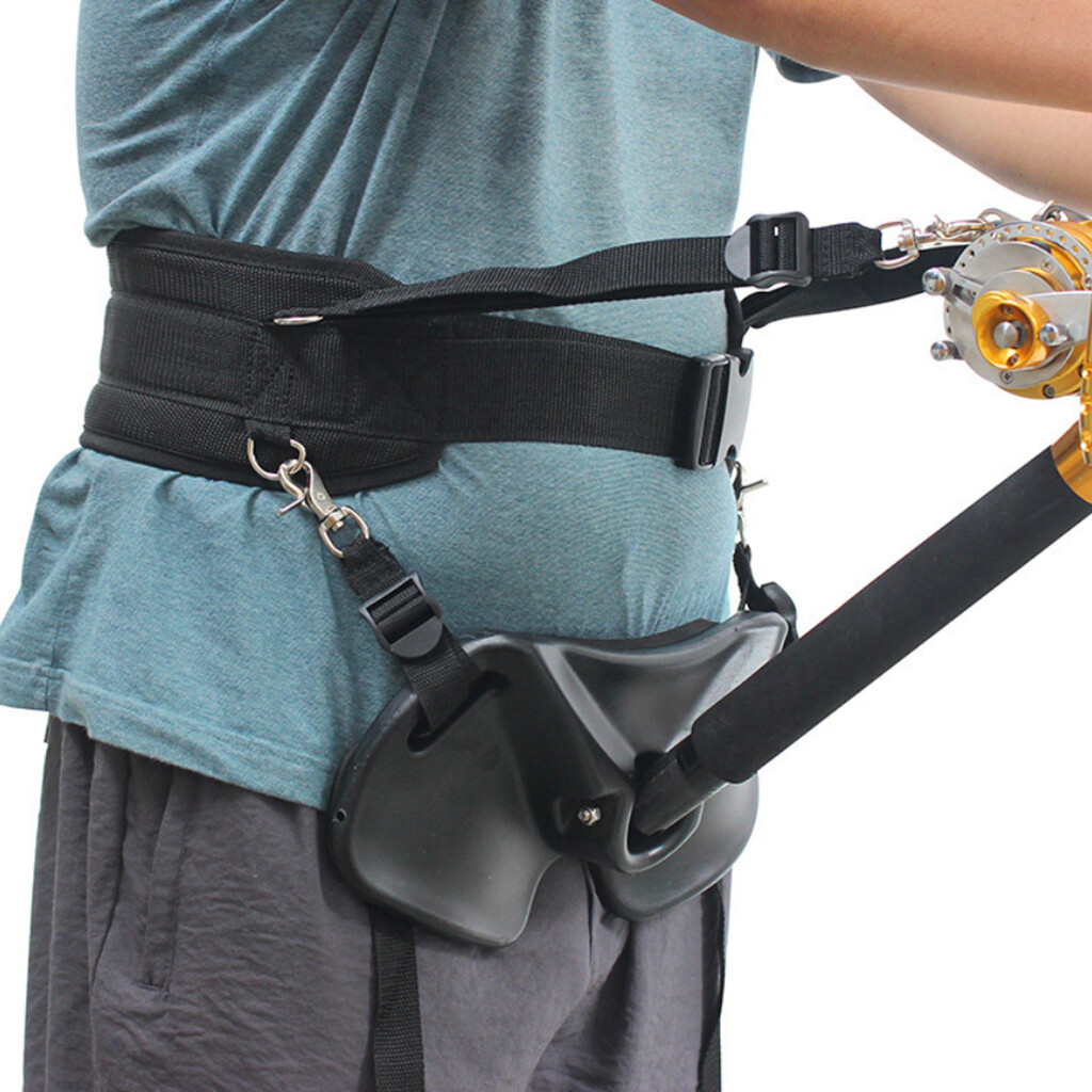 Fishing Fighting Belt Waist Gimbal Jigging Stand-up Rod Holder Braid Boat |  eBay