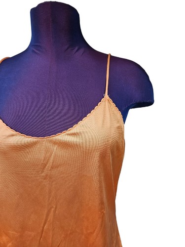 Vintage Vanity Fair Orange Slip Nightgown Nightie Size Medium Women's G44 - Picture 2 of 8