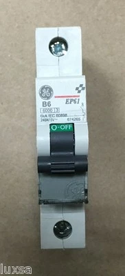 GE Circuit Breakers 6kA MCB's EP60 61 6Amp IEC 674265