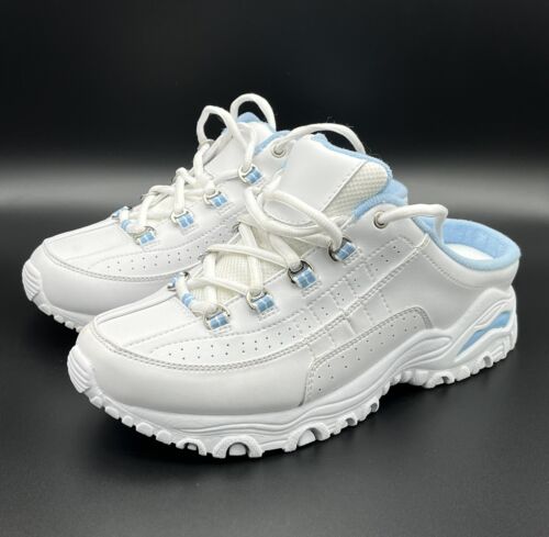 Cross Trekkers White Blue Slip On Lace Up Women’s Comfort Shoes Size 9 Nice! - Picture 3 of 16