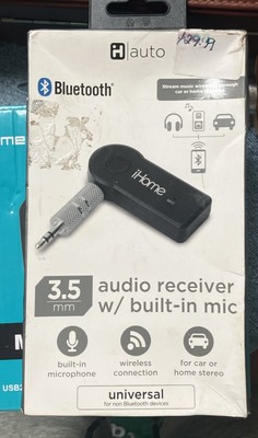 K531L iHome Bluetooth Wireless Audio Receiver Adapter W/Mic 3.5MM USB. (Both)