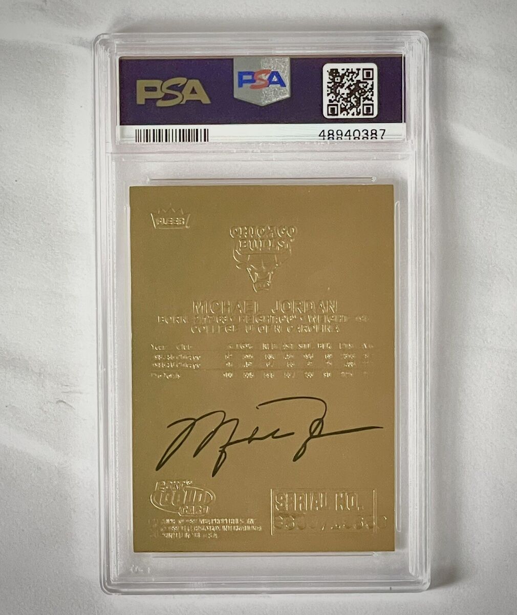 Michael Jordan 1997 Fleer 23kt Gold Rookie Red Signature PSA Michael Jordan 1997 Fleer 23kt Gold Rookie Red Signature PSA