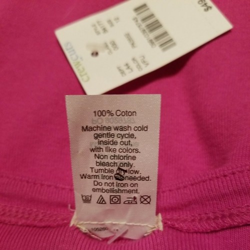Crewcuts Girls 12 Magenta Pull Over Floral Neck Line  Dress Nwt - Picture 4 of 5
