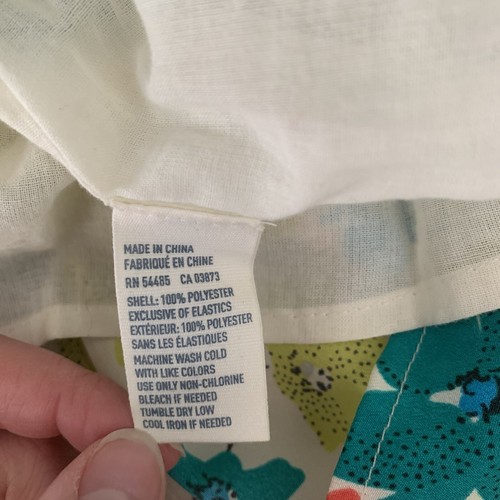 American Eagle Dress Size 4 Cream, Teal Green Floral Strappy Summer - Picture 12 of 12