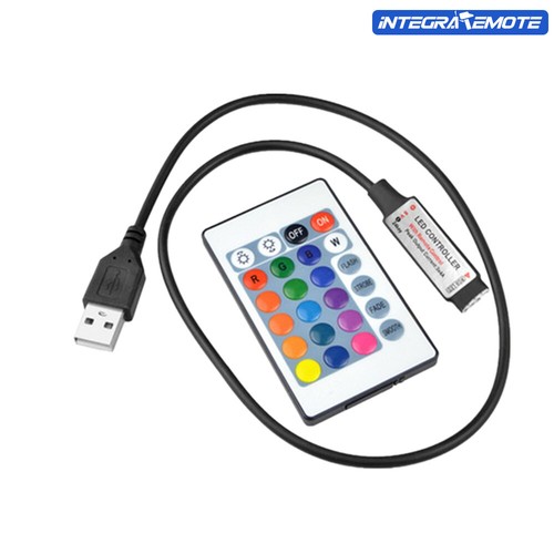 Controlador remoto USB tira de LED IR RF 24/17/3 llave para lámpara DC5V RGB 3528 5050 - Imagen 9 de 15