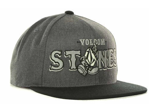 Volcom Stones Silver Logo 2Tone Charcoal Gray Black Adjustable Snapback Cap Hat - Image 3 of 4