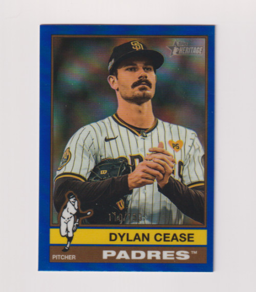 Dylan Cease 2025 TOPPS HERITAGE CHROME BLUE REFRACTOR /150 SAN DIEGO PADRES