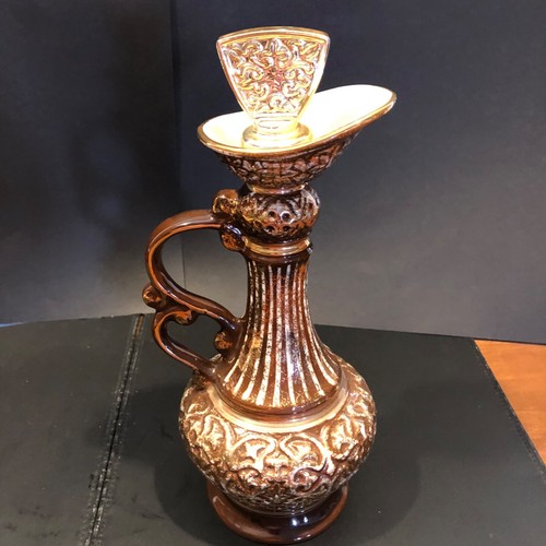 Vintage Regal China Ceramic Jim Beam Decanter - C. Miller 1980 Brown & Gold - Picture 3 of 7