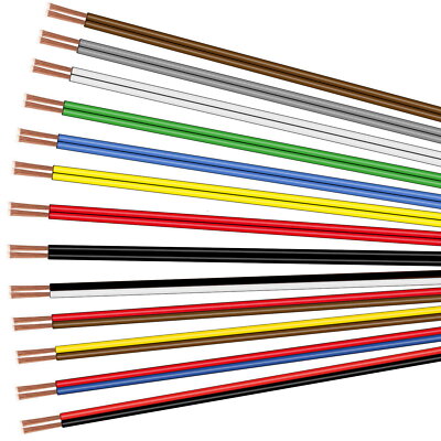 Zwillingslitze Litze Schaltlitze Kabel 2x0,14mm² Kupferlitze ein-zweifarbig 5m
