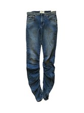 Free People We The Free Daliah Stacked Low Rise Straight Leg Denim Jeans Blue 24