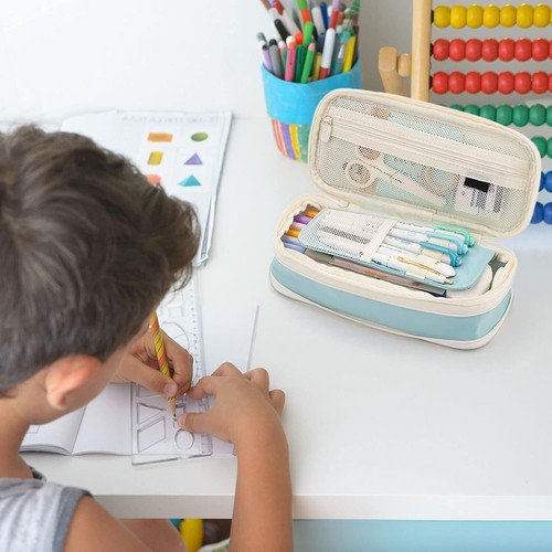 Large Capacity Pencil Case Large Pencil Case Stationery Pencil Case - Blue - Picture 2 of 4