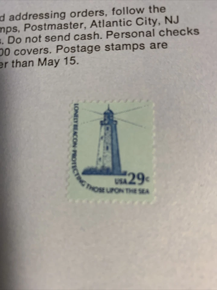 29 Cent Lighthouse Souvenir Page, Scott #1605, Non-canceled - Image 2 of 2