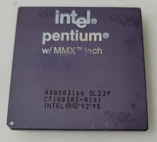 Vintage Rare Intel Pentium MMX A80503166 SL239 Processor Collection/Gold