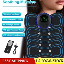 Portable Mini Electric Neck Back Massager Patch Stimulator Cervical Massage US