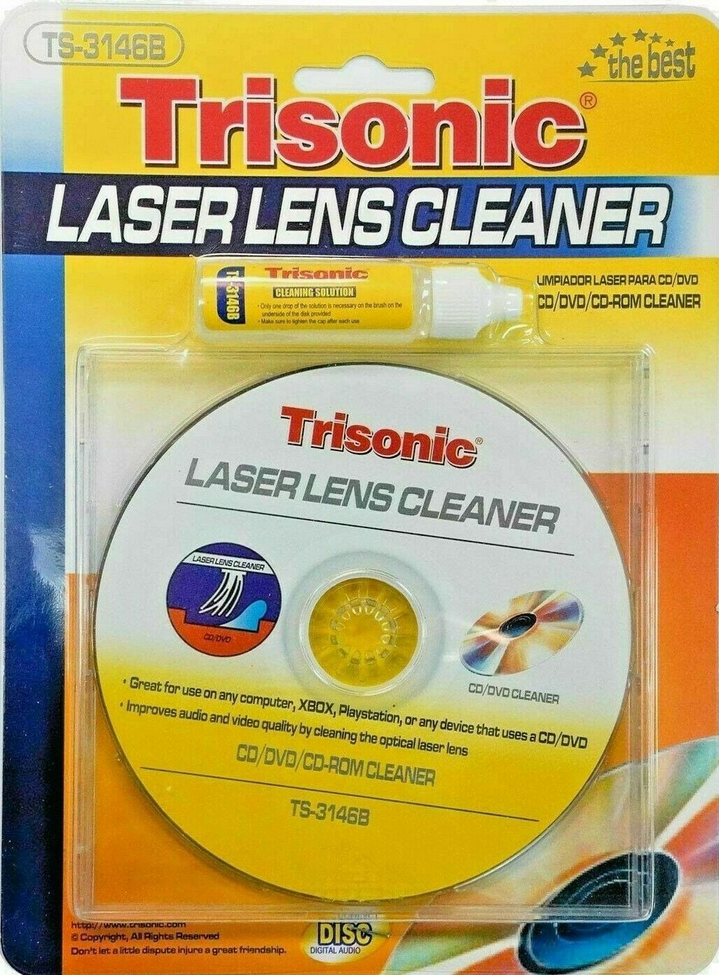 laser lens cleaner CD/DVD xbox ps2 ps3 ps4 cleaning liquid included