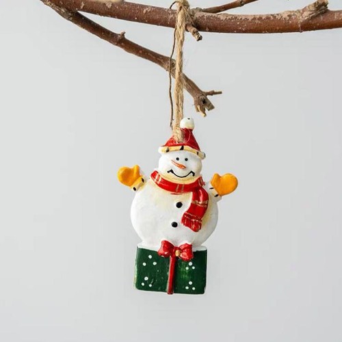 Resin Christmas Hanging Ornament Santa Claus Snowman Doll Xmas Tree Decor Gift - Picture 10 of 17
