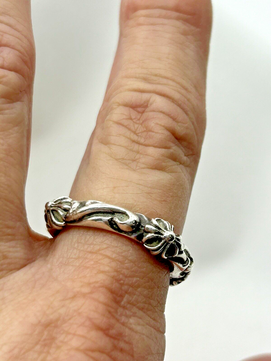 CHROME HEARTS SBT Band Mens Size 10 Sterling Silver Vintage CHROME HEARTS SBT Band Mens Size 10 Sterling Silver Vintage