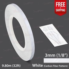 Carbon Fiber White 18 3mm Roll Pin Stripe Pinstriping Tape Decal Vinyl Sticker