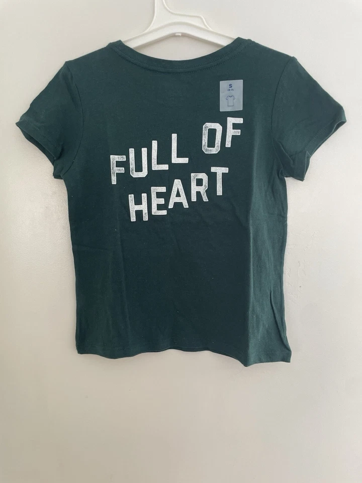 Camisa Manga Corta 100% Algodón Llena de Corazón Azul Marino Antigua Niños Niñas Isla Esmeralda S Foto 2 de 3