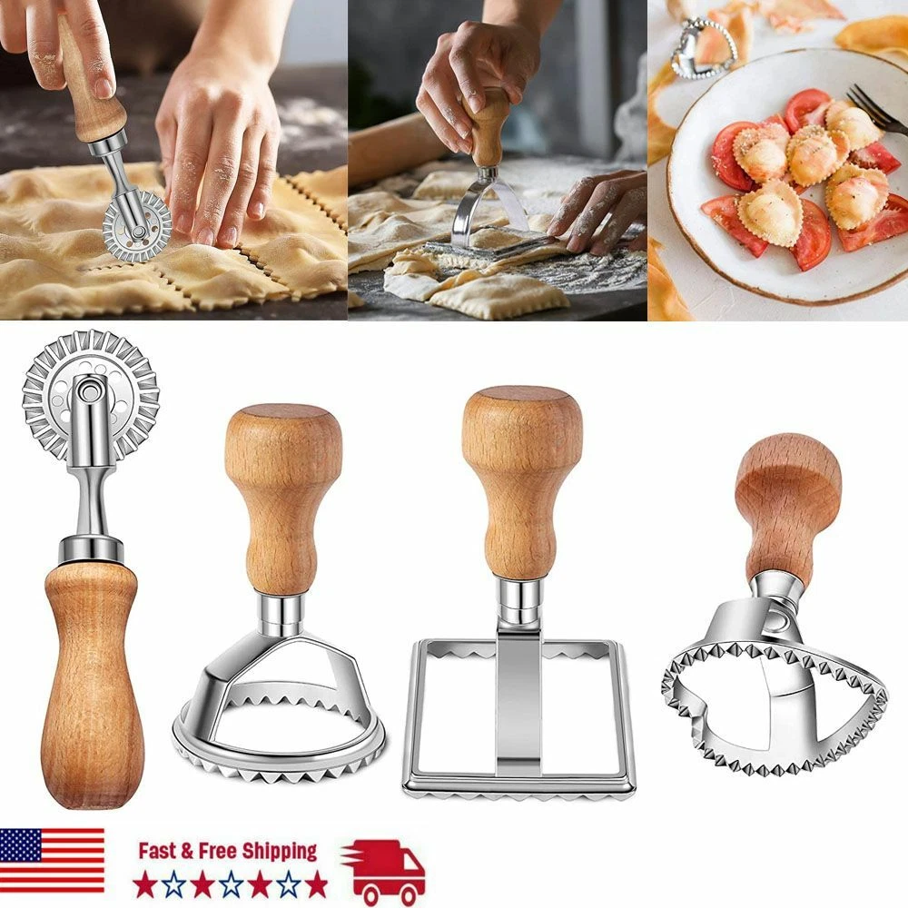 Italian Ravioli Cutter Set Pasta Press Kitchen Attachment Kit Ravioli Maker