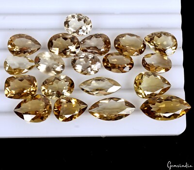 97.40 Ct Natural Honey Quartz Citrine Mix Cut 12mm-22mm Loose Unheated Gemstones