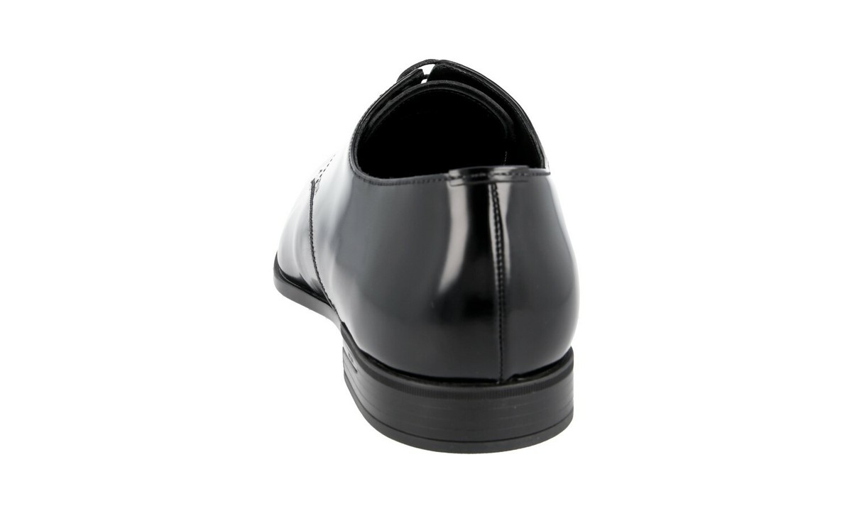 PRADA Polished Leather Derby Dress Suit Shoes 2EE053 Black  display picture 2