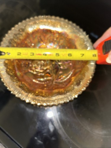 Vintage IMPERIAL GLASS OPEN ROSE MARIGOLD 8” CARNIVAL GLASS BOWL Beautiful - Picture 6 of 7