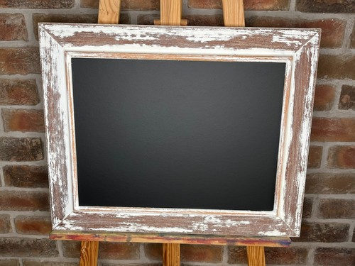 Vintage Distressed White Ornate Shabby Chic Blackboard Wedding Kitchen Event Pub - 第 2/11 張圖片