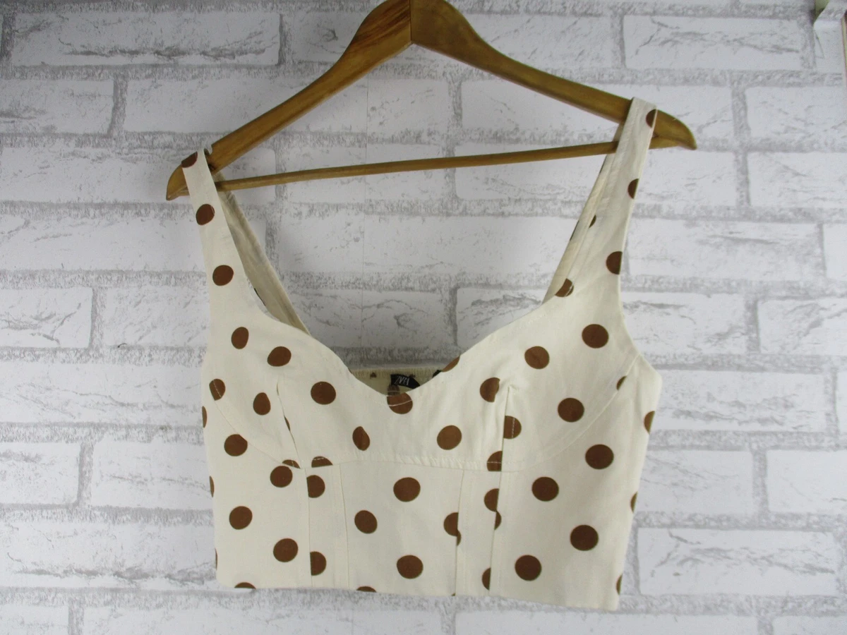 Zara white polka dot top sales