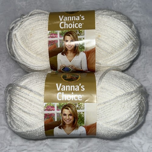 Lot/2 Lion Brand Vanna's Choice 100% Acrylic Yarn White Same Dye Lot # 66960 - Picture 2 of 11
