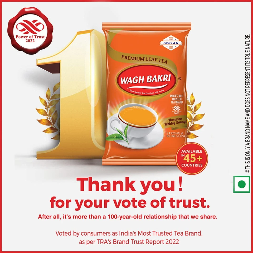 Wagh Bakri первоклассный листовой чай - рассыпчатые листья банка отличный вкус из Индии-1 кг -freeS - Изображение 3 из 4