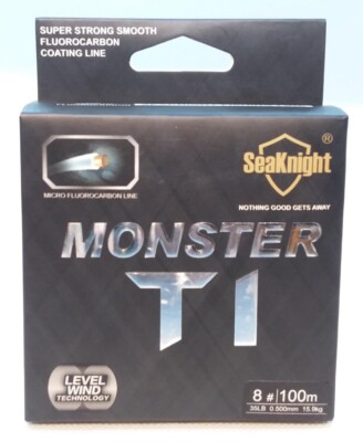MONSTER T1 5lb Fluorocarbon .165mm NEW advanced SEAKNIGHT Ultra clear strong