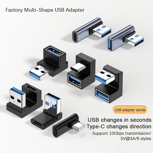USB-A Mobile Phone Adapter USB C to USB A Adapter Right Angle Type C Conenctor - Afbeelding 4 van 13