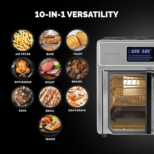 Digital Countertop Air Fryer Oven W/ Removable Crumb Tray Stainless Steel 1700 W - Picture 4 of 10