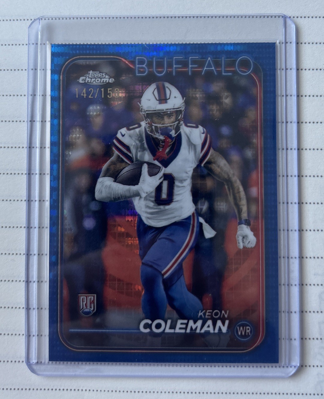 2024 Topps Chrome Football Keon Coleman RC Blue Sonar /150 Buffalo Bills #209