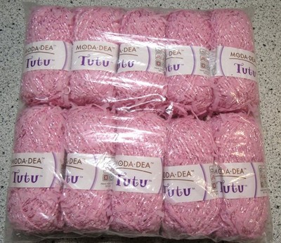 Lot of 10 Moda Dea Tutu 3720 Petal Pink Yarn Skeins in Sealed Bag