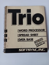 Trio The Integrated Word Processor Spreadsheet Database Manual Guide Softsync 