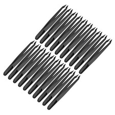 Black Plastic Pointed Tip Anti-static Tweezers 4.7 Inch Length 20pcs