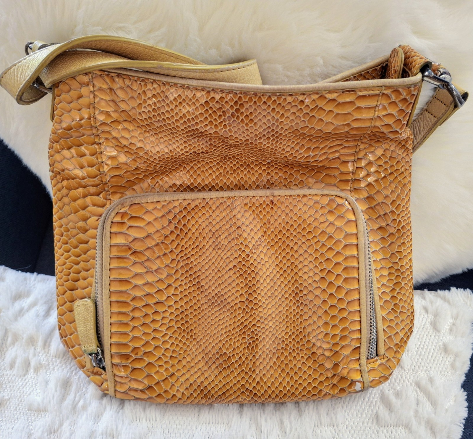 Authentic Brighton E413304 Python Embossed Leathe… - image 1