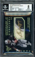 #/8 BGS 8 GAME WORN 2015 Black Gold Sizeable Signatures Auto Bo Jackson Patch