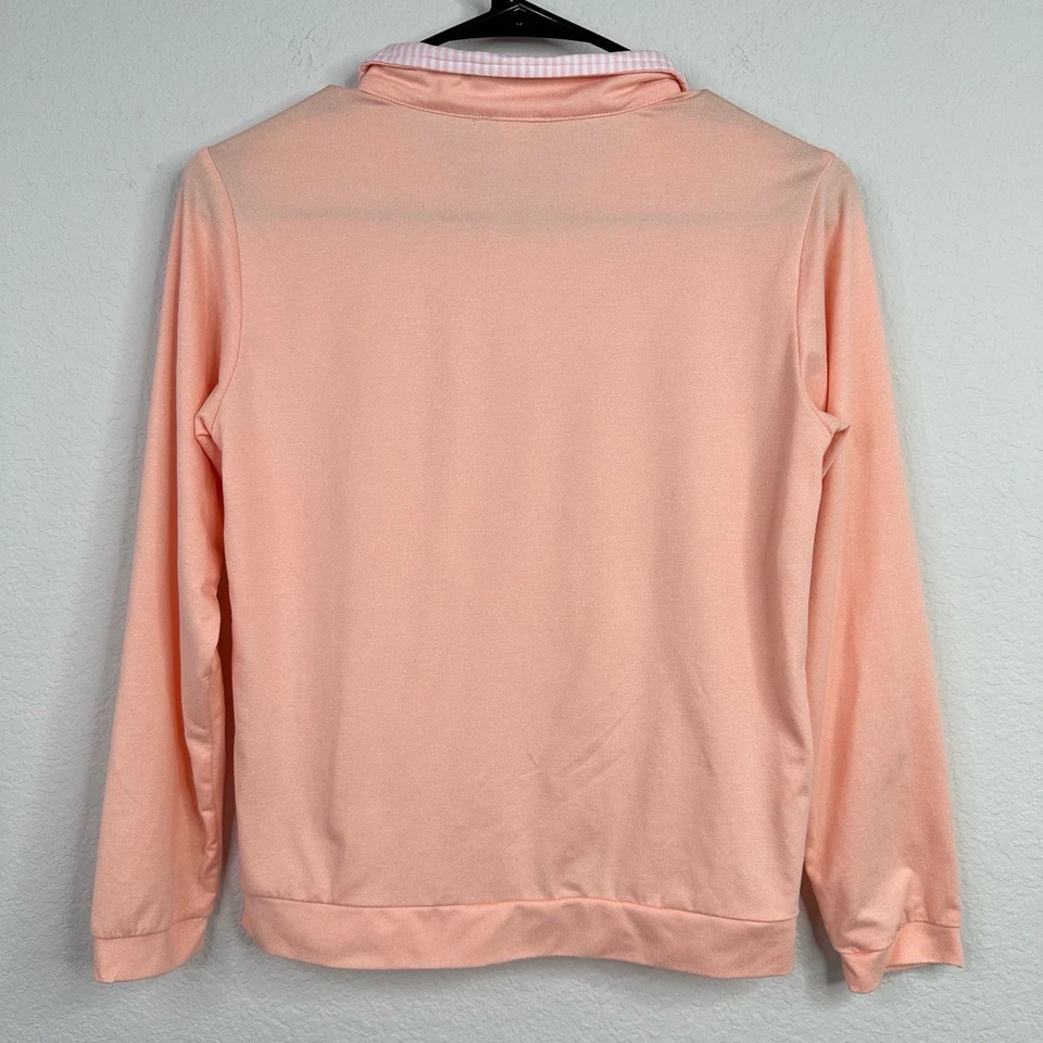The Beaufort Bonnet Company Shirt Girls 10 Peach Prepletic Hayword 1/4 Zip Prep - Image 2 of 4