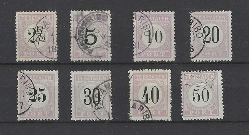 Suriname P1-8 Port 1886 VFU/gebr CV 240 €