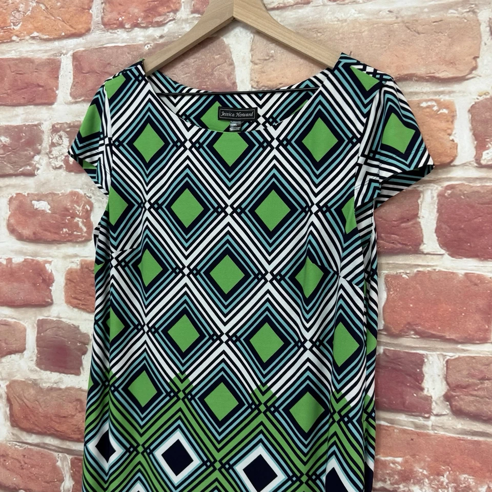 Платье женское Jessica Howard большое разноцветное ретро бриллиантовое в полоску повседневное карьерное - Изображение 4 из 4