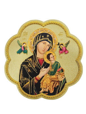 Our Lady of the Angels Hand Embroidered Applique   Italian Rich Gold Fabric