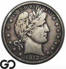 1912 Barber Half Dollar *Tougher Key Date, Low Mintage*