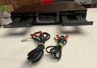 Philips CDR 765 17 Dual Double Deck CD Player Audio CD Recorder NO REMOTE