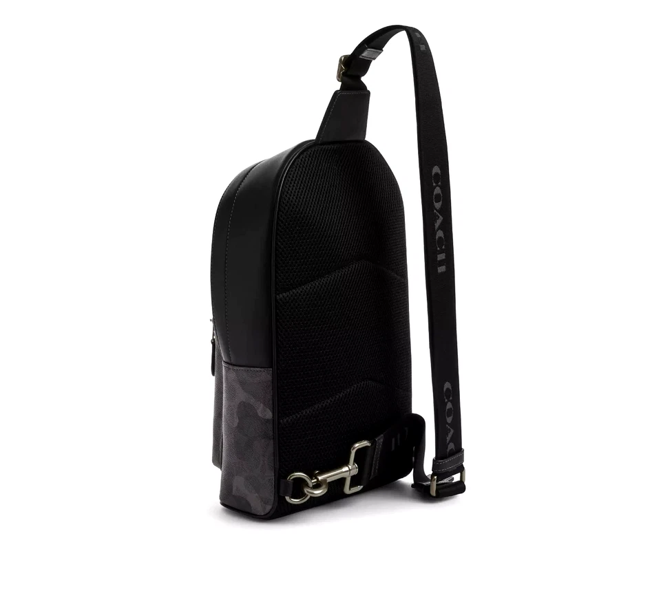 Bolso Bandolera Coach CW312 Unisex West Pack Cuero Nuevo con Etiquetas en Firma Gris Camuflaje Foto 4 de 4