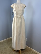 Alfred Sung Champagne Cap Sleeve Bridesmaid Dress D569 Size 8 100% Polyester