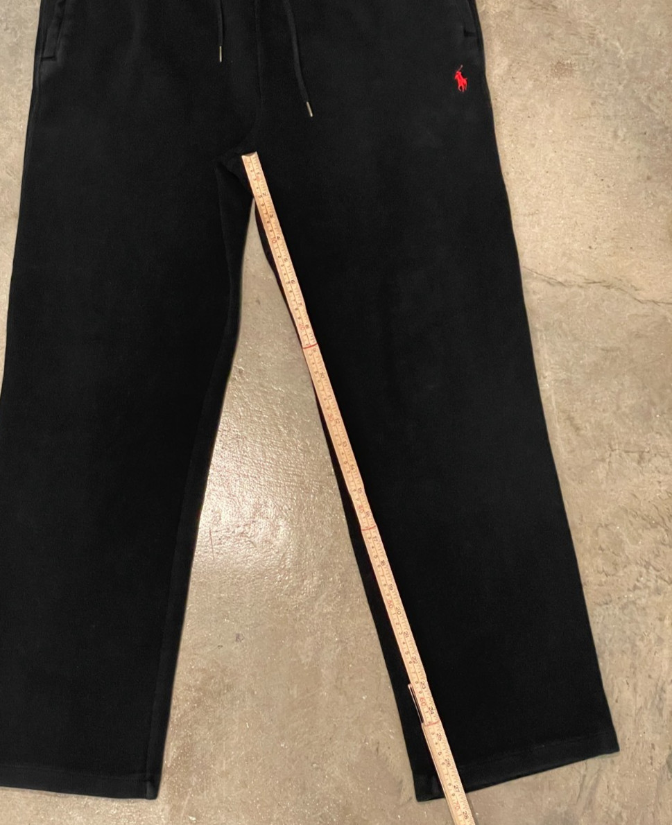 Vintage 80s Polo Ralph Lauren Sweatpants Mens M Black Thermal Knit Drawstring thumbnail 9